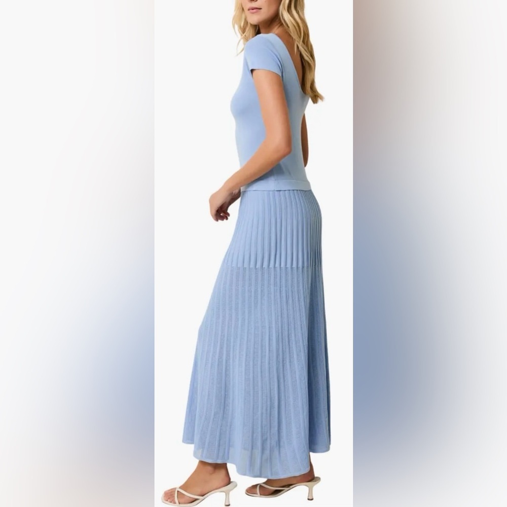 NEW Solid & Striped The Bridget Knit Open Water Blue Maxi Dress sz S - Picture 2 of 8
